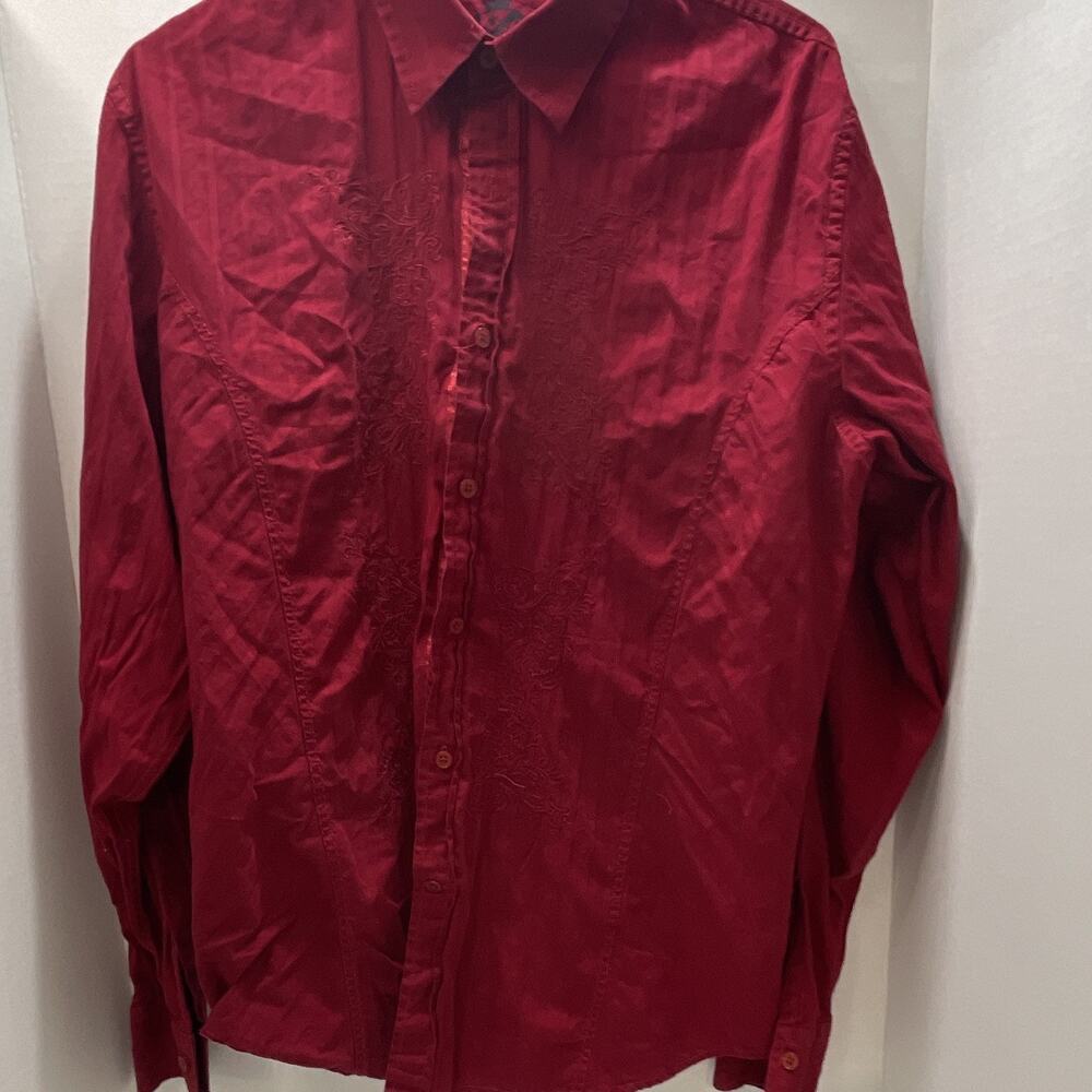 GUESS Los Angeles Men's Long Sleeve Tan Slim Fit Button-Up Shirt Size Large